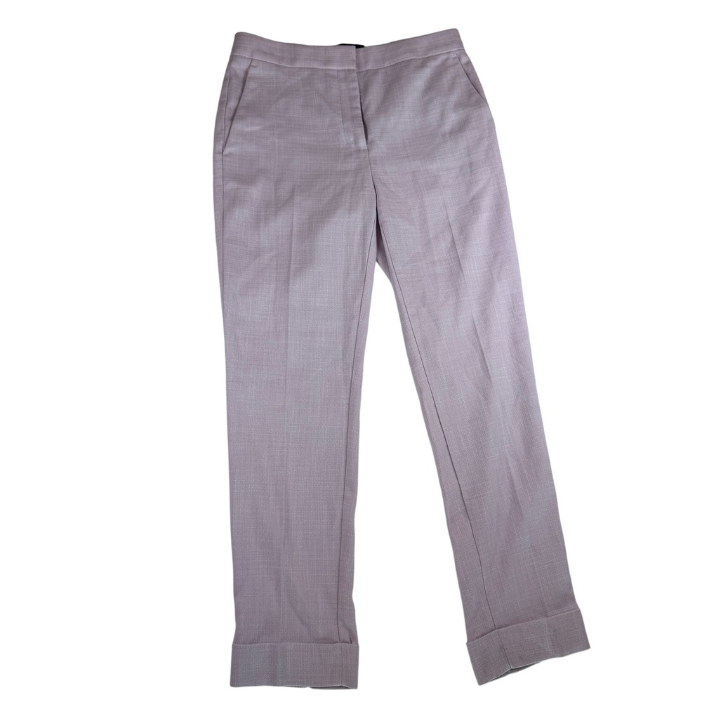Ann Taylor Womens Lavender Purple Cuffed Straight Leg Dress Pants Size 0